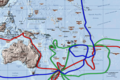 The routes of James Cook