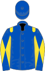 Royal blue, yellow epaulets, diabolo on sleeves