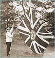 The Viceroy's Star of India banner being used to represent India at the 1936 Olympics in Berlin.[176]