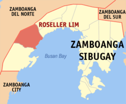 Map of Zamboanga Sibugay with Roseller Lim highlighted