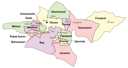 Counties of Tehran Province