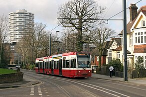 El tranvía Tramlink da servicio al sector sur de Londres.