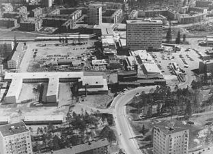 Högdalens centrum under uppförande, 1960