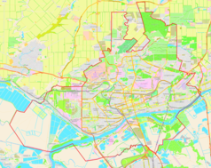 Mapa konturowa Rostowa nad Donem, na dole nieco na prawo znajduje się punkt z opisem „Rostow Ariena”