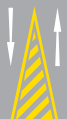 Diagonal hatched markings (two-way road)