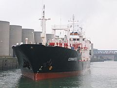 Le chimiquier Cervantes arrivant à Rotterdam