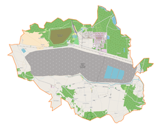 Mapa konturowa gminy Kleszczów, na dole nieco na lewo znajduje się punkt z opisem „Antoniówka”