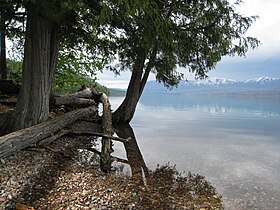 View of the lake from the eastern shore.