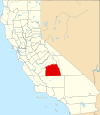 State map highlighting Tulare County