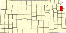 Разположение на окръга в Канзас