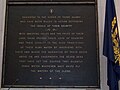 Dedication Plaque in Memorial Hall