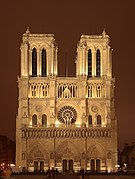 Front façade of Notre-Dame Cathedral, Paris