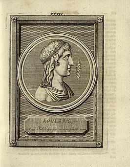 Portret van Apuleius. Gravure