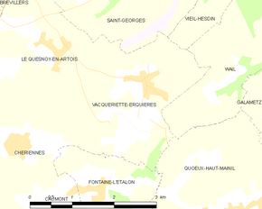 Poziția localității Vacqueriette-Erquières