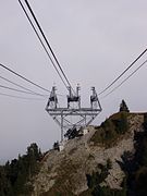 Pylon of the Stanserhorn-Bahn with two bearer cables and two pull cables