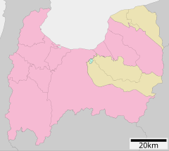 小矢部インターチェンジの位置（富山県内）