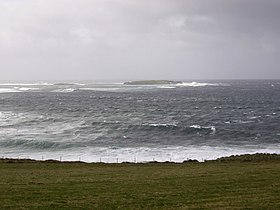 Vue de Lady's Holm depuis Mainland.