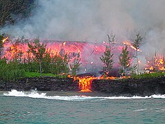 La coulée de 2005 du piton de la Fournaise.