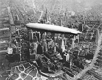 USS Los Angeles over Manhattan, New York, 1930