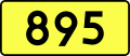 English: Sign of DW 895 with oficial font Drogowskaz and adequate dimensions.