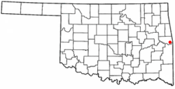 Location of Muldrow, Oklahoma