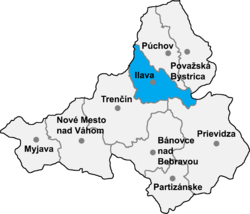 Location of Ilavas apriņķis