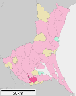 Location of Ryūgasaki in Ibaraki Prefecture