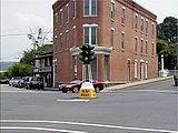 A dummy light in Canajoharie, New York. It was removed in 2021.[88]