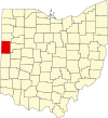 State map highlighting Mercer County