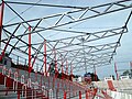 Roof construction on the supporters stand («Waldseite»).