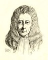 No drawing of Robert Hooke seems to have survived. This one is reconstructed from contemporary descriptions by two close friends – John Aubrey and Richard Waller. Note the popping eyes, thin face and nose, sharp chin and small mouth with a thin upper lip, also a highly intelligent appearance. Pencil drawing by Rita Greer 2006.