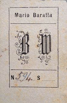 Ex libris di Mario Baratta tipo 1