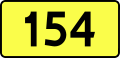 English: Sign of DW 154 with oficial font Drogowskaz and adequate dimensions.