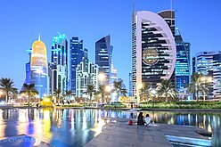 Skyline of Doha West Bay from Sheraton Park.