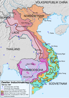 Karte zur Entwicklung in Indochina 1964 bis 1967