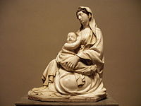 Jacopo della Quercia, Madonna of humility, marble, dated to c. 1400, in the National Gallery of Art