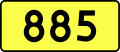 English: Sign of DW 885 with oficial font Drogowskaz and adequate dimensions.