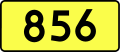 English: Sign of DW 856 with oficial font Drogowskaz and adequate dimensions.