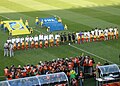 Vorrunde der Fußball-Weltmeisterschaft 2010: Serbien (l.) gegen Ghana (r.), Pretoria, 13. Juni 2010