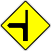 Side road junction on the left (different road classes)