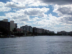 Highland Beach as viewed from the Intercoastal Waterway