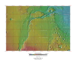 Topographical map of Lunae Palus quadrangle