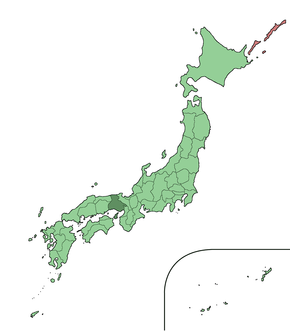 Poloha prefektury Hjógo na mapě Japonska