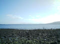 The view south from Lunderston looking towards the Isle of Arran.