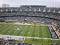 An aerial shot of a football game