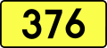 English: Sign of DW 376 with oficial font Drogowskaz and adequate dimensions.