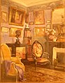 Victor Robic (1875-1941) : Le salon. Lorient (1929, aquarelle, Musée du Faouët).