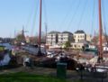 Traditional barges in Gouda, the Netherlands