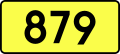 English: Sign of DW 879 with oficial font Drogowskaz and adequate dimensions.