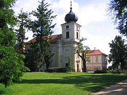 Baroque chateau and Catholic church